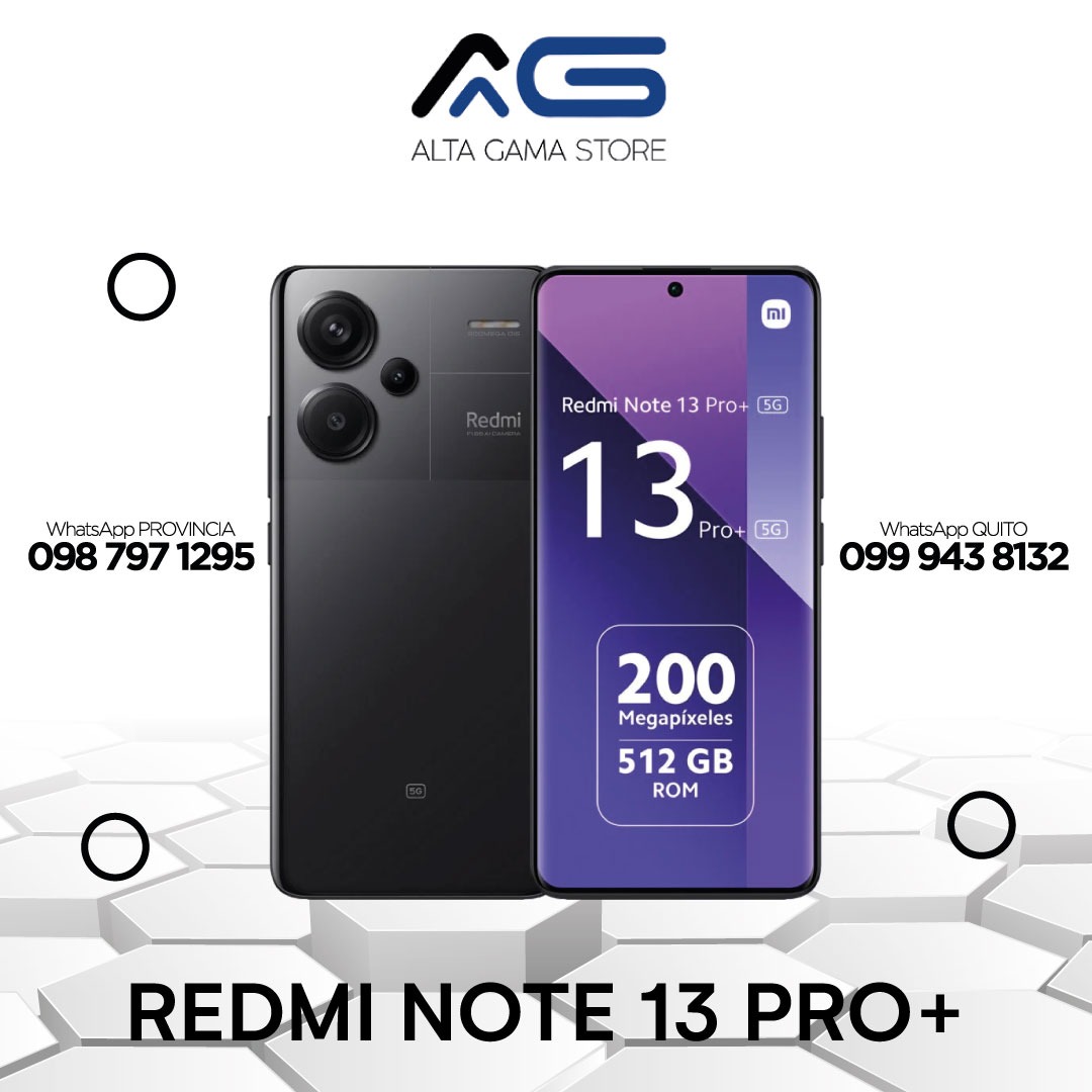 Celular Xiaomi Redmi Note 13 Pro Plus 5G 512GB, 12GB ram, cámara